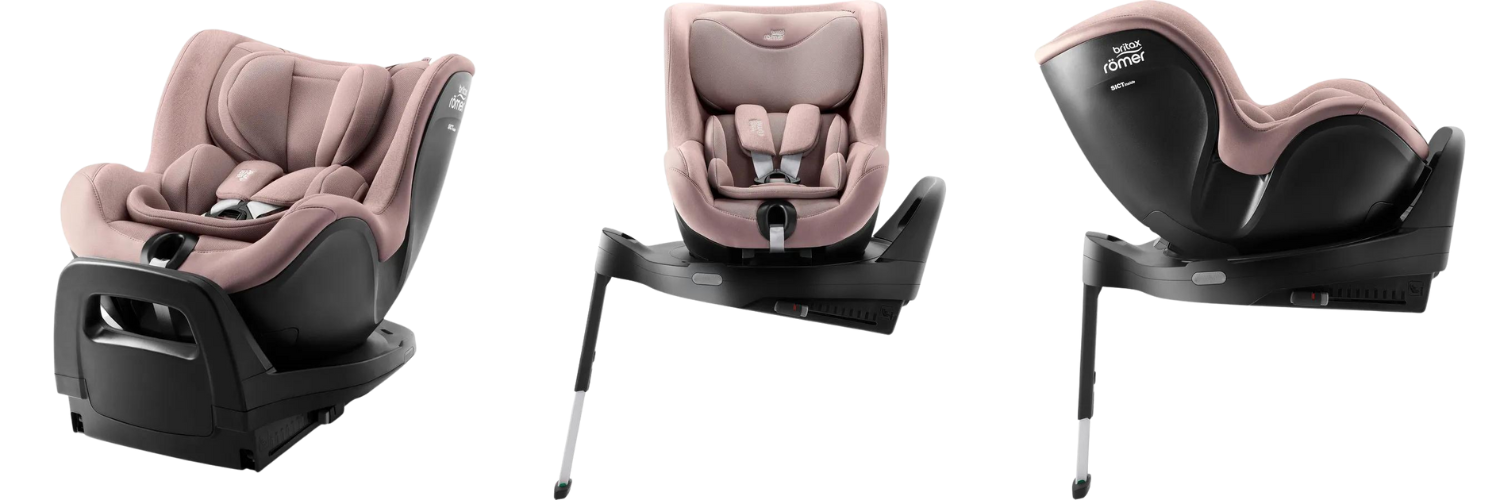 Scaun auto rotativ pentru copii cu baza inclusa Dualfix Pro i-Size, 40-105 cm, Style Dusty Rose, Britax